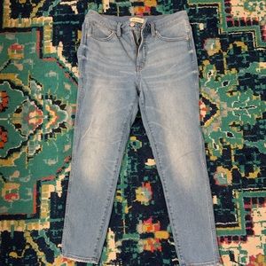 Madewell light wash skinny crop jeans